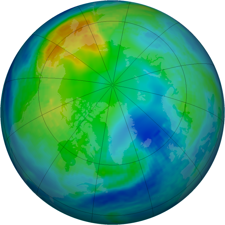 Arctic ozone map for 08 November 1992